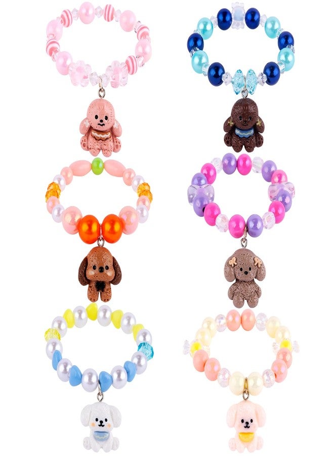 Niceup Cute Puppy Charm Bracelets Pet Themed Dog Party Favors Kid’s Pretend Play Jewelry Toy Friendship Beads Bracelets Gift for Girls Birthday Halloween Goodie Bag Fillers Pinata Stuffer Classroom Prize - Image 1